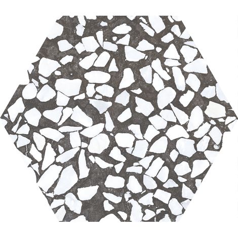 Carrelage sol hexagonal Terrazzo noir 23x23 cm - Reflex Boutique (1/3)