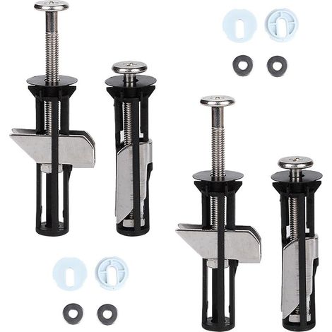 Vis et boulons universels pour abattant de toilette avec fixation rapide sur charnière supérieure pour une installation facile - Lot de 4 (1/5)