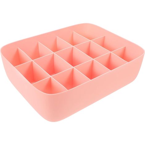 Boîte de Rangement pour sous-Vêtements Panier Empilable en Plastique 15 Compartiments Organisateur de Soutiens-Gorge et Culottes Conteneur Rangement Pratique (1/5)