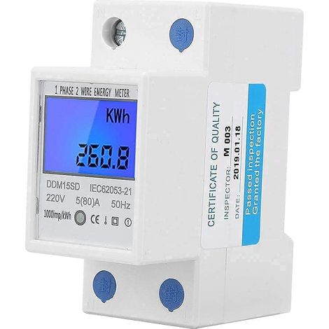 DDM15SD 5-80A Mètre Relais Electronique d'Energie KWh Monophasé d'Affichage Numérique de Contre-jour d'Affichage à Cristaux Liquides (1/5)