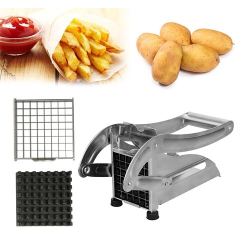Pommesschneider,2 Einsätze,Pommes Frites Schneider,Rutschfester Gummifuß