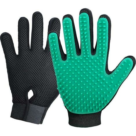 Tierpflegehandschuhe – Handschuhe mit Staubbürste – Effektive Handschuhe zur Tierhaarentfernung – Verbessertes Fünf-Finger-Design – Geeignet für