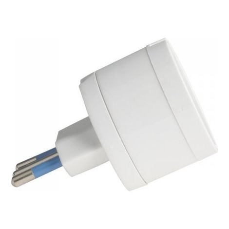 Adattatore Spina Elettrica 2P+T 10A con 1 Presa Schuko 16A / Italiano 10A 2P+T 250V Max 1500W Bianco