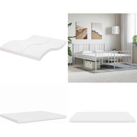 vidaXL Schaumstoffmatratze Weiß 160x220 cm 7-Zonen Härtegrad 20 ILD (1/5)