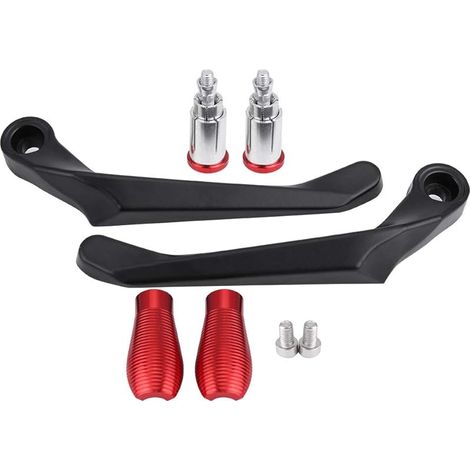 Leviers d'embrayage de frein de moto en alliage d'aluminium de qualité supérieure antirouille étanche universel pour guidon de 22 mm 1 paire gauche droite rouge bleu orange argent (Noir Rouge) (1/5)