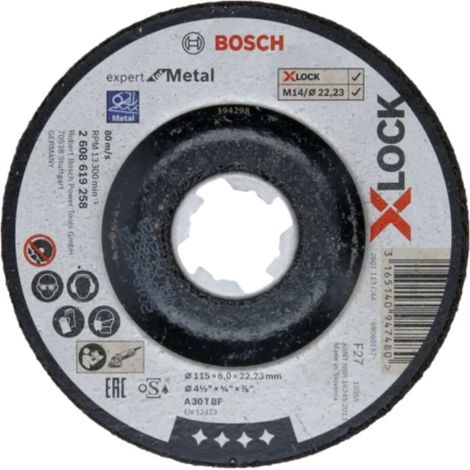 BOSCH Disque à tronçonner X-Lock Expert for Metal - Moyeu déporté - 115 mm - x 1 - 2.5 mm - 22,23 mm (1/10)