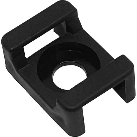 Set di 100 fascette nere da avvitare – Larghezza foro fascetta fino a 9 mm – Foro vite da 6 mm (M6) – Fissaggio fascetta (1/5)