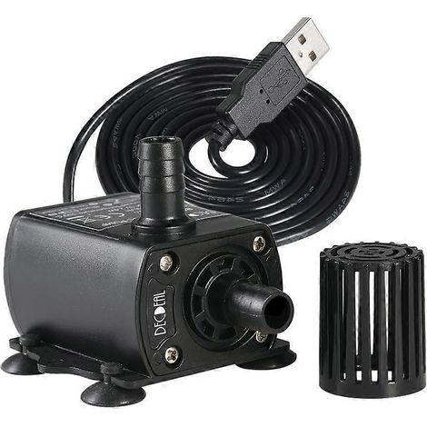 Pompe à eau Decdeal USB DC5V 4,8W ultra-silencieuse, mini, sans balais, étanche, submersible, pour fontaine et aquarium, débit 300 L/h, hauteur de refoulement 300 cm (1/5)