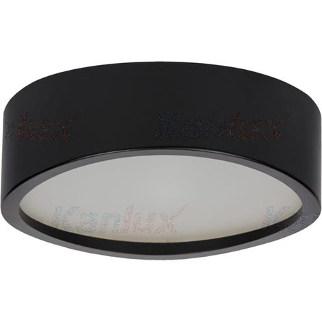Plafonnier Kanlux Jasmin rond bois foncé verre E27 20W (1/4)