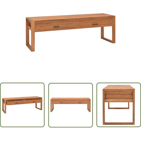 Furniture Limited - Meuble TV 140x40x45 cm Bois de teck (1/5)