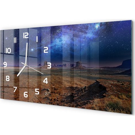 Horloge Murale Salle à Manger 60x30 cm Verre Trempé Design Contemporain Ciel étoilé (1/5)