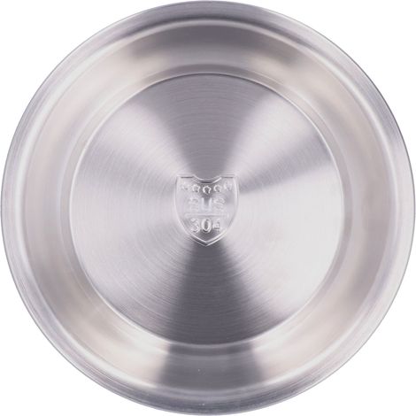 Plaque en Acier Inoxydable 304 Qualité Alimentaire, Plat Rond et Profond pour Repas 22cm/8.7 Pouces (1/5)