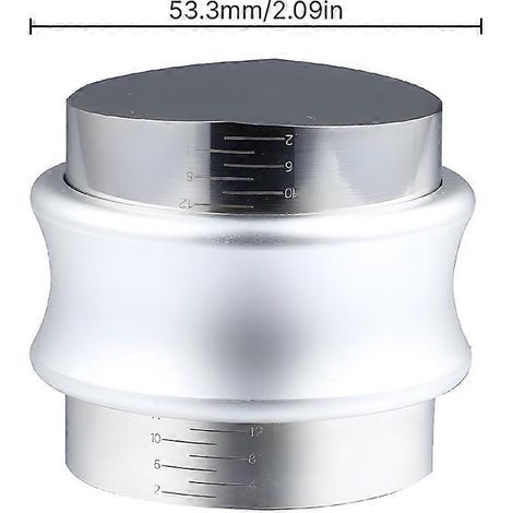 Distributeur et tasseur à café 2 en 1 de 53,3 mm en acier inoxydable de qualité alimentaire, niveleur à café double tête réglable (1/4)