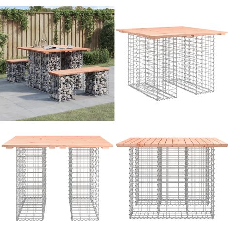 Tavolo da giardino in gabbione design 100x102x72 cm in legno massello Douglas - Tavolo da patio - Tavolo in legno Douglas