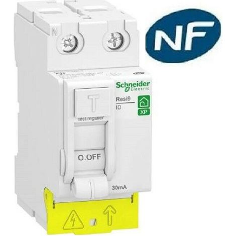 Schneider Electric – Interrupteur différentiel 2P 63A 30mA type AC – Bloc différentiel pour installation électrique – Raccordement peignable – R9PRC263