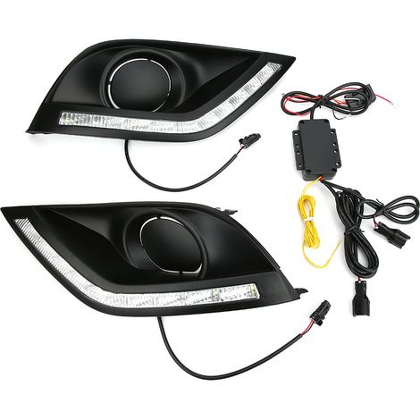 Feux de jour LED étanches double couleur antibrouillard compatibles Nissan Almera Latio Sunny Versa 14‑17 (1/5)