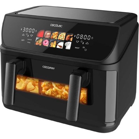 Cecotec – Friteuse sans huile 10L – Puissance 1800W – 10 réglages de température 40-200°C – Acier inoxydable noir – Fenêtre de visualisation (1/5)