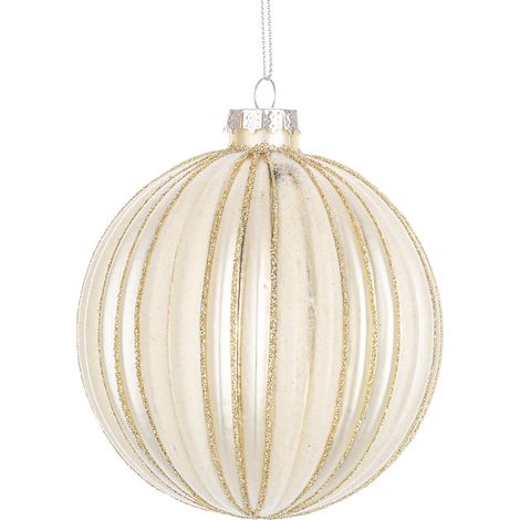 Sfera natalizia vetro clio Bizzotto Ø 10cm champagne (1/3)