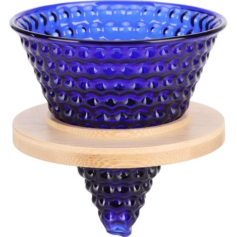 Wiederverwendbarer Glaskaffeefilter, Teekannentrichter, Zubehör für Kaffeemaschinen, blau (1/5)