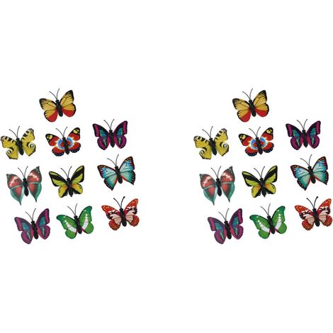 20 pegatinas magnéticas 3D con forma de mariposa para refrigerador, calcomanías decorativas de pared para manualidades.