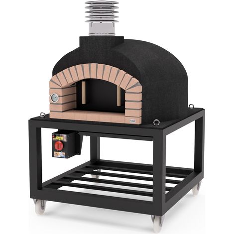 MOVELAR - Horno de Leña Exterior de Obra OLYMPUS MONS Negro 130x130 cm Aislado con Corcho y 3 Mantas Cerámicas Horno de Obra para Terraza o Jardín - REF: M00577 (1/4)