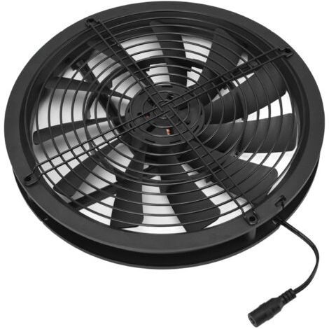 QORVA-Kit de ventilateur de panneau solaire 10 pouces 100W, panneau solaire étanche, botier de Ventilation rond, ventilateur d'échappement pour poulailler, serre, hangar