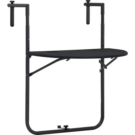 Balkon-Hängetisch Schwarz 60x64x83,5 cm Kunststoff Rattan-Optik