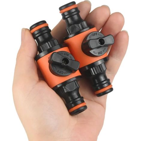 (B-1I2-inch-2pcs) 2 pièces Robinet d'arrosage avec vanne d'arrêt, raccord, connecteur, coupleur de tuyau, adaptateur pour système d'irrigation
