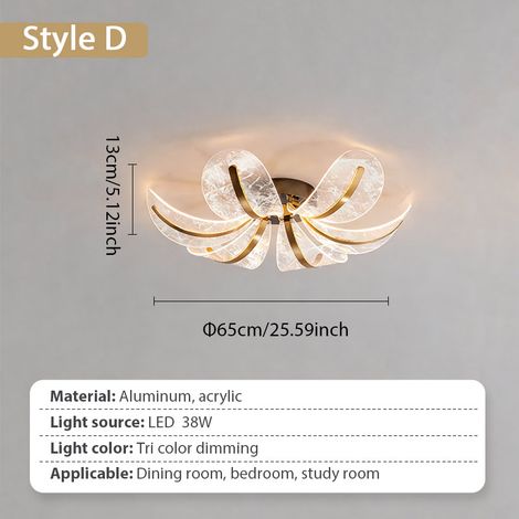 LED Lotus-Deckenleuchte Ø 65 cm Gold, 3 Lichtfarben, Flache Designlampe für Schlafzimmer