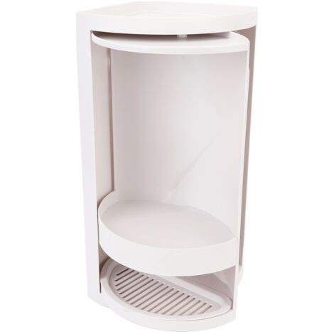 Étagère de rangement d'angle de salle de bain en PP, 2 niveaux, organisateur de comptoir rotatif à 360 degrés, armoire de soins de la peau et de cosmétiques pour chambre à coucher, gris (1/5)