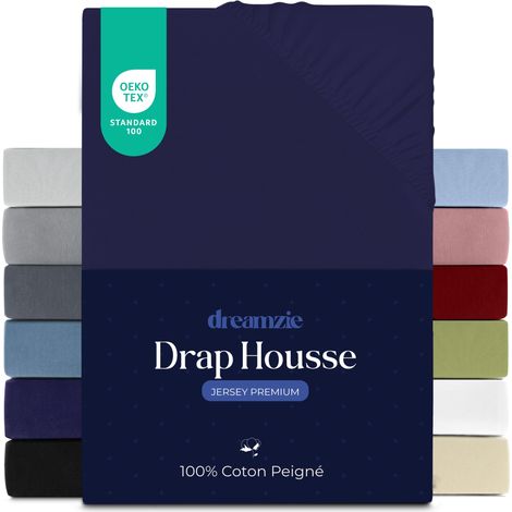 Drap Housse - 70x160cm - 100% Coton Peigné - Jersey (1/5)