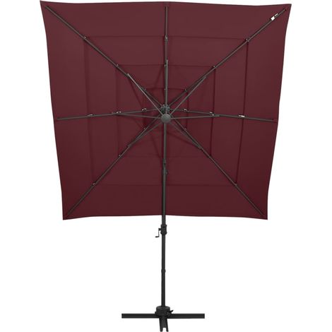 Maison Exclusive - Ombrellone a 4 Livelli Palo in Alluminio 250x250 cm Bordeaux