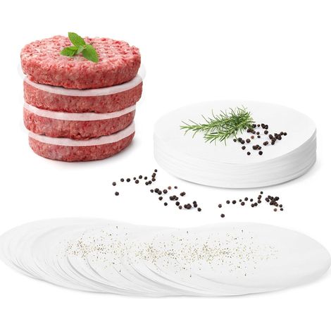 500 feuilles de papier ciré antiadhésif pour presse à hamburgers, idéales pour les steaks, les pains et les boulettes de viande (1/5)