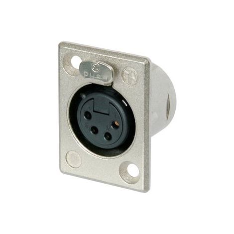 Neutrik NC4FP1 Connettore XLR Presa a pannello contatti dritti Numero Poli (num): 4 Argento 1 pz.