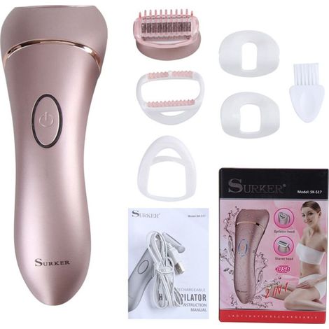Épilateur électrique rose - Rechargeable, étanche et portable-Online Store (1/5)