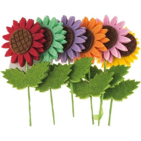 Pegatinas de flores de fieltro 6 piezas