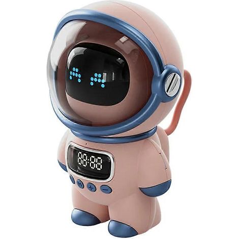 Intelligenter Astronaut Bluetooth-Lautsprecher, tragbarer Stereo-Tischwecker, Pink