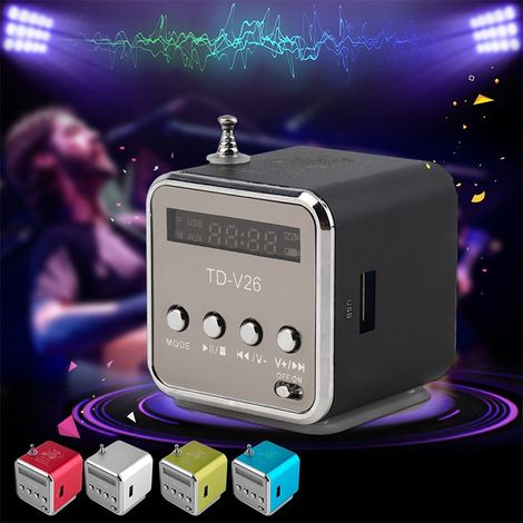 Mini enceinte portable USB, lecteur MP3/4, compatible cartes SD/TF, USB 2.0, stéréo, radio FM. (1/5)