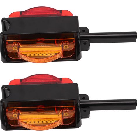 Deux voyants lumineux, 12 V CC, étanches IP67, 14 LED haute luminosité, adaptés aux camping-cars, remorques, quads, camions, bateaux, bus et fourgons aménagés. Disponibles en version bicolore rouge et (1/5)