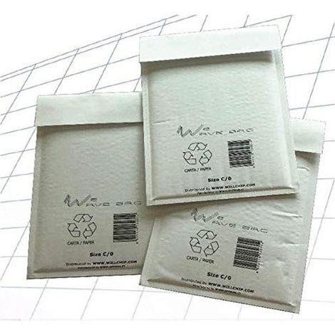 WeWave Buste Imbottite In Carta Kraft Con Imbottitura In Carta Onda 24x33 Cm Bianco - Conf. 10 Buste