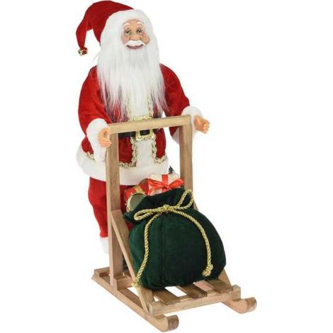 Papá Noel PP en Trineo de Madera