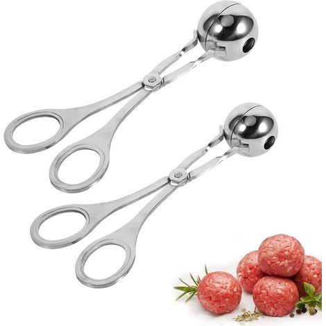 Baller à Viande - Pince en Acier Inoxydable 304 - Poignées Détachables Antidérapantes - Pour Boulettes de Viande et Pâte à Cookies - 1 Pièce (1/5)