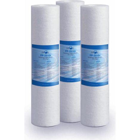 Filtre à Sédiments 10 Pouces 25 Microns Ultrafiltration Élimine le Sable, la Boue, les Particules de Rouille et les Impuretés Suspendues 3 Pièces (1/5)