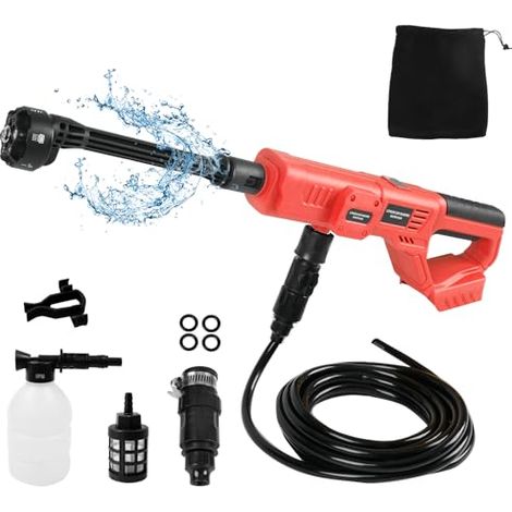 Nettoyeur haute pression sans fil pour M18 18 V 1000 PSI Nettoyeur haute pression portable avec buse 6 en 1, réservoir à mousse et tuyau de 5 m pour voiture, maison et jardin (1/5)