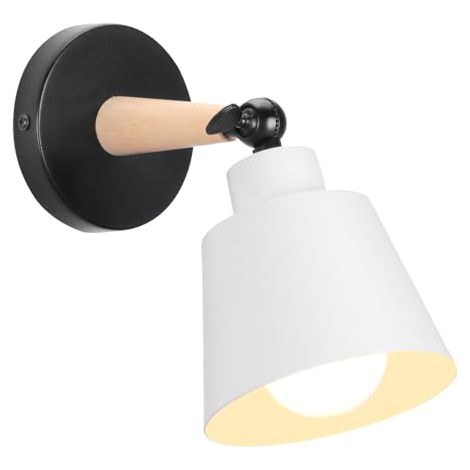 Applique murale de style industriel rétro, douille E27, ampoule non incluse, convient aux cuisines et salles à manger, blanche. (1/5)