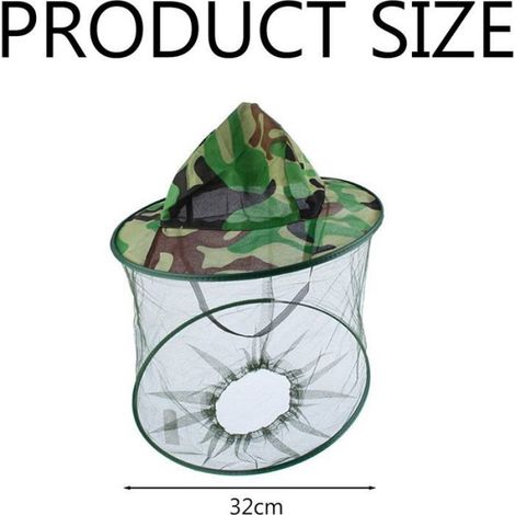 Masque Anti-Insectes - Anneau Acier - 35 cm Diamètre - Mailles 0,8 mm - Pour Apiculture Randonnée Camping - 2 Pièces (1/5)