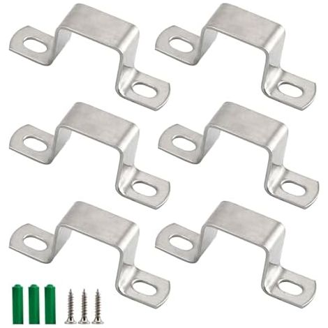 Lot de 6 colliers serrage carrés en acier inoxydable 304 forme U M50 x 25 mm avec vis - M50x25mm (1/5)