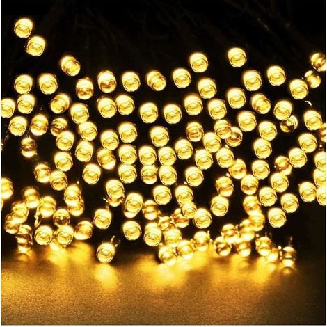 100 LED-Solar-Lichterkette, 17 m, warmweißes RGB, IP65 wasserdicht für Garten- und Außendekoration (1/5)