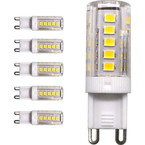 5 pièces G9 Base 33-SMD 2835 Ampoule LED, 3W, 3000K (blanc chaud) 250LM, équivalent à 25W remplacement de lampe halogène, AC 220V, angle de faisceau omnidirectionnel 360, non-dimmable