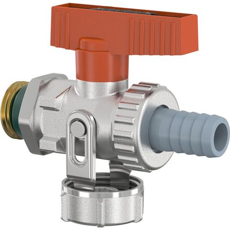 Flamco Rubinetto a sfera KFE passaggio diretto, Solare G1/2a PN16 MS vern. con raccordo portagomma, F10648